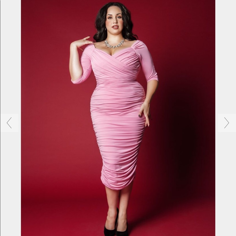 Laura Byrnes California Monica Wiggle Dress - Rose Pink (new without tags)